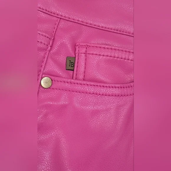 JUDY BLUE Hot Pink Vegan Leather Straight Leg Pants, Like New, Size 24 - Picture 11 of 13